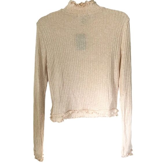Forever 21 Oatmeal Beige Knit High Neck Long Sleeve Layer Sweater Size XL - Picture 2 of 6